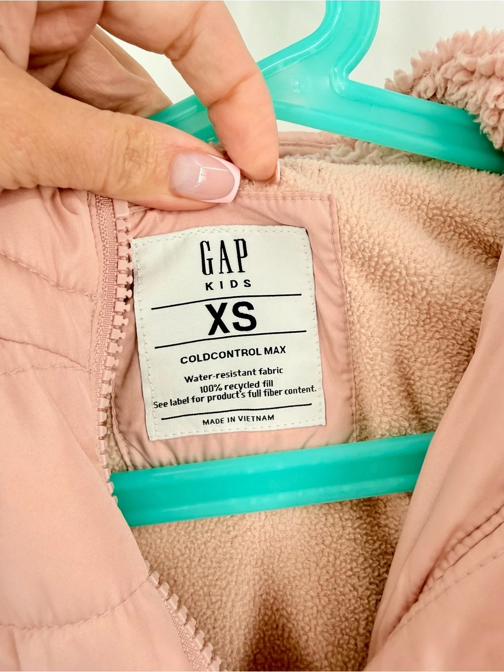 GAP Kids Hooded Puffer Jacket - Dusty Pink